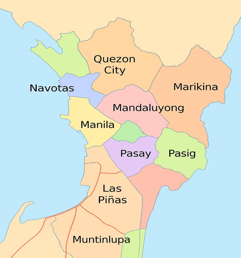 The entire Metro Manila metropolitan map - This area is our flower delivery area.
